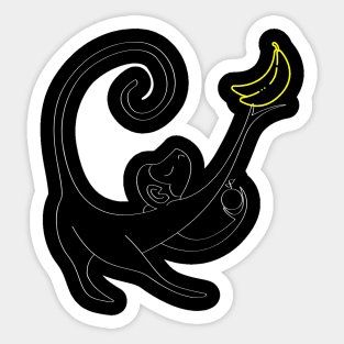 Monkey with a banana Sticker